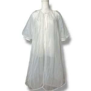 Vintage Sheer Peignoir Robe | bridal | 70s lingerie |  333 | boudoir